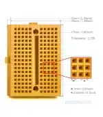 170 Tie Pin Points Mini Solderless Self-Adhesive Breadboard (Yellow) - Image 2