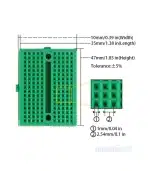 170 Tie Pin Points Mini Solderless Self-Adhesive Breadboard (Green) - Image 3