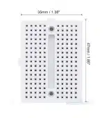 170 Tie Pin Points Mini Solderless Self-Adhesive Breadboard (White) - Image 2