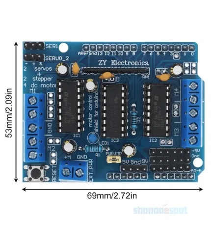 L293D motor driver shield dual H-bridge board