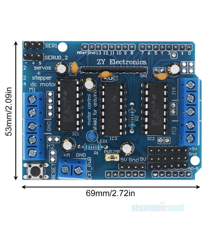 L293D motor driver shield dual H-bridge board