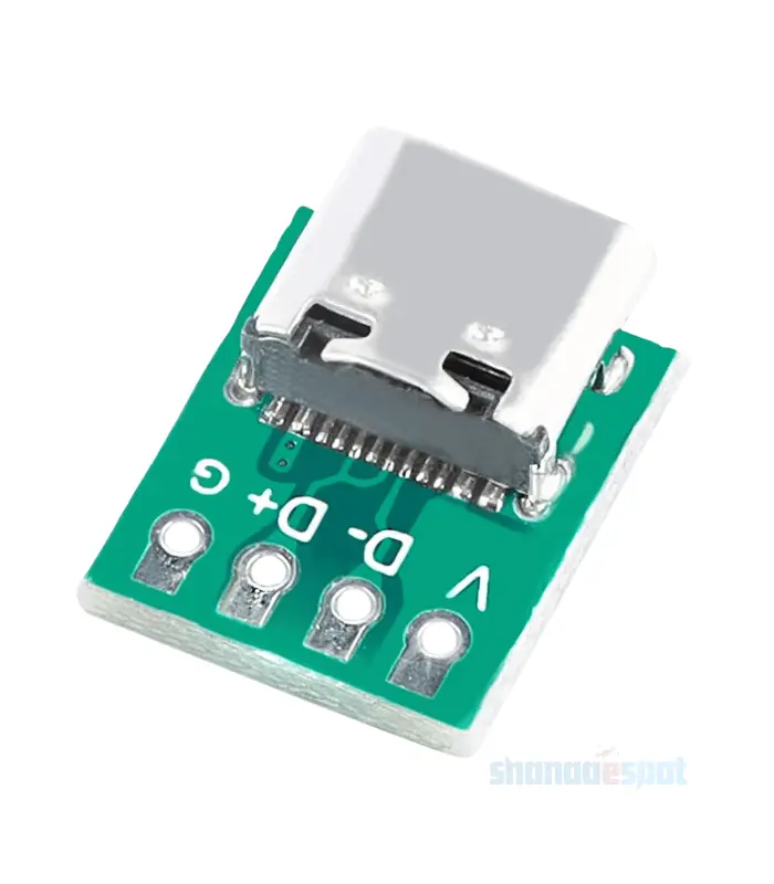 USB 3.1 Type-C 4-Pin Female Connector Breakout Board